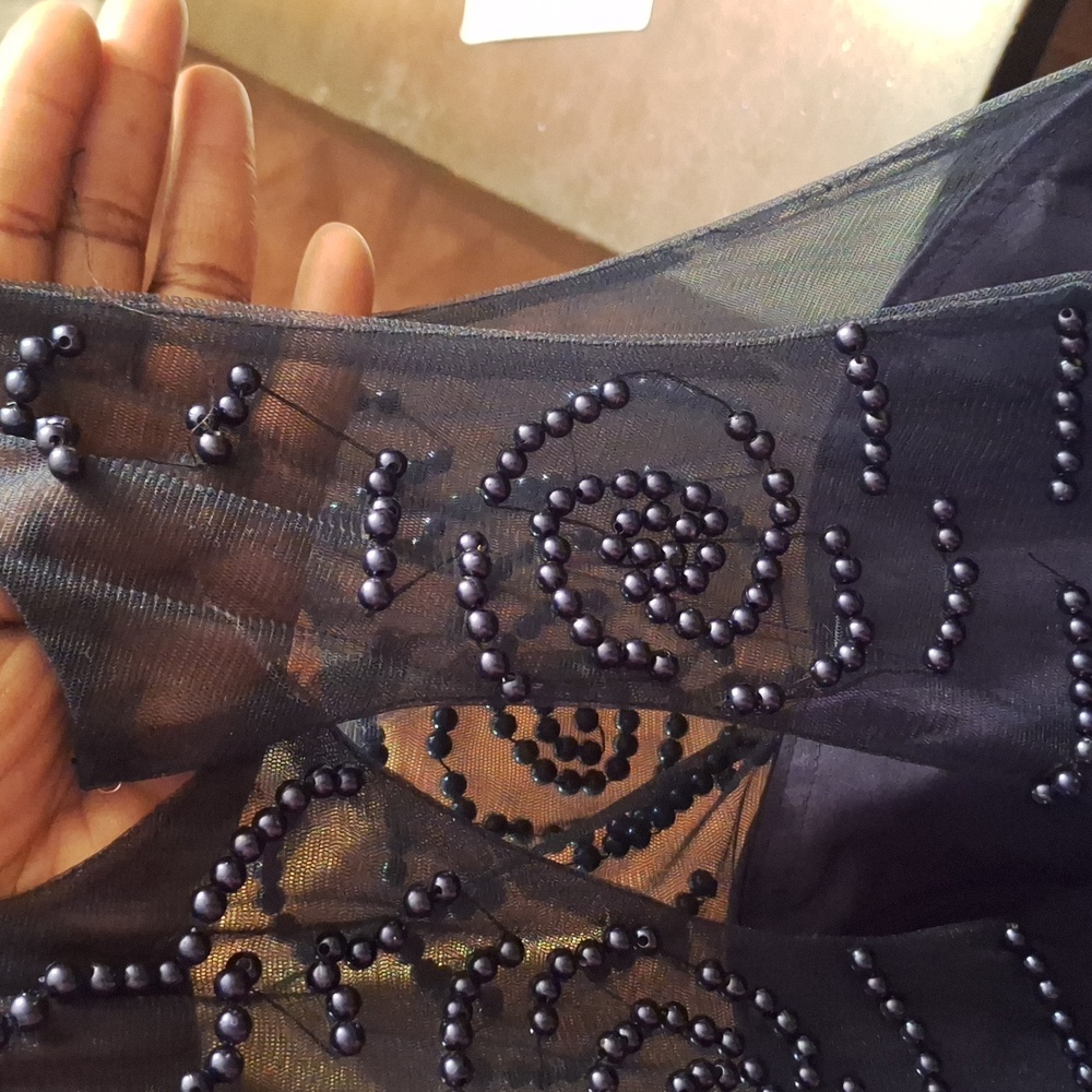 Navy blue beaded gown - Picture 9 of 9